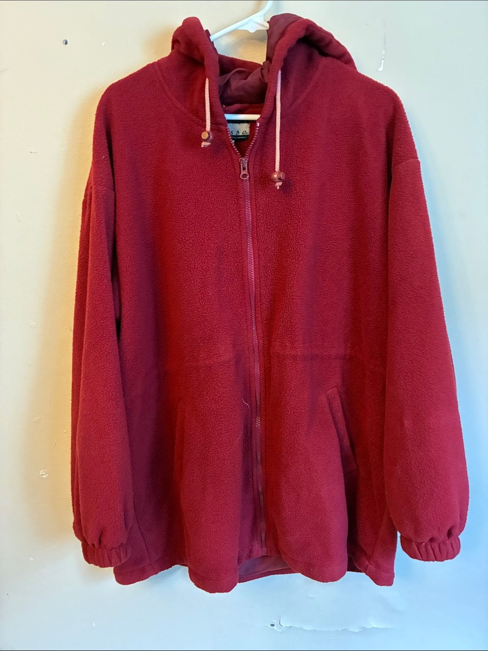 Y2K Women's Red Hooded Puffer Fleece Jacket - Cozy Zip Front